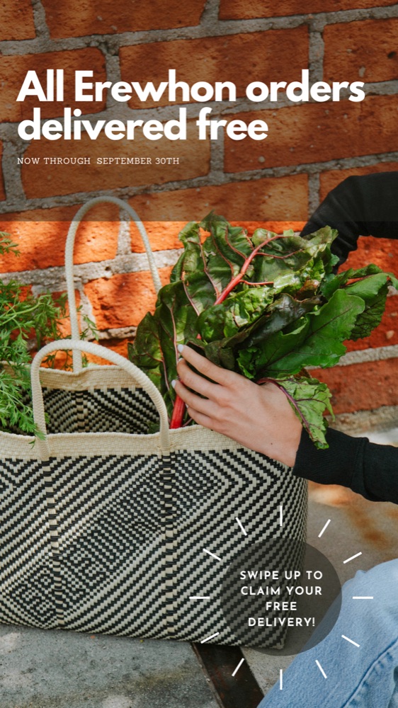 Erewhon free delivery ad creative run by Noble Growth