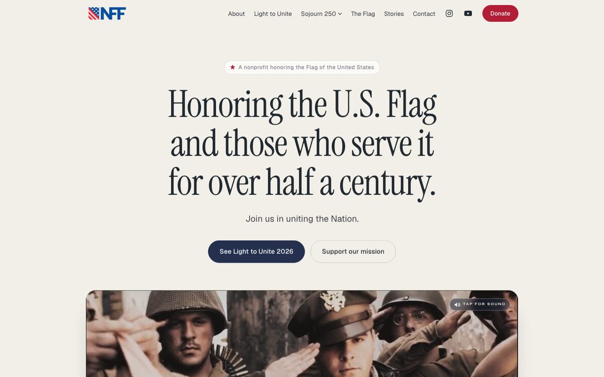 National Flag Foundation website on desktop