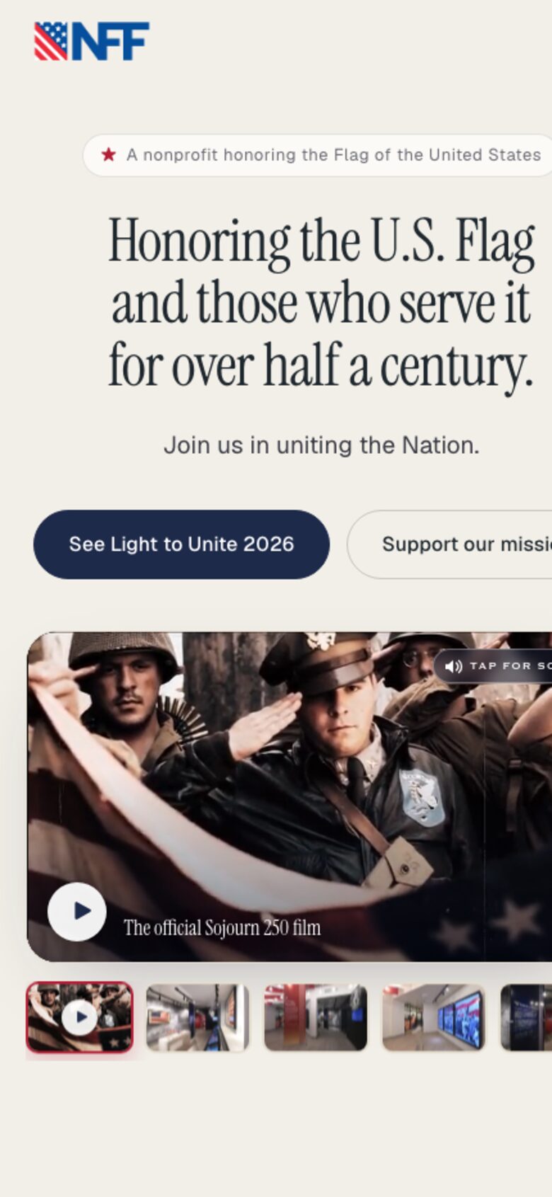 National Flag Foundation website on mobile